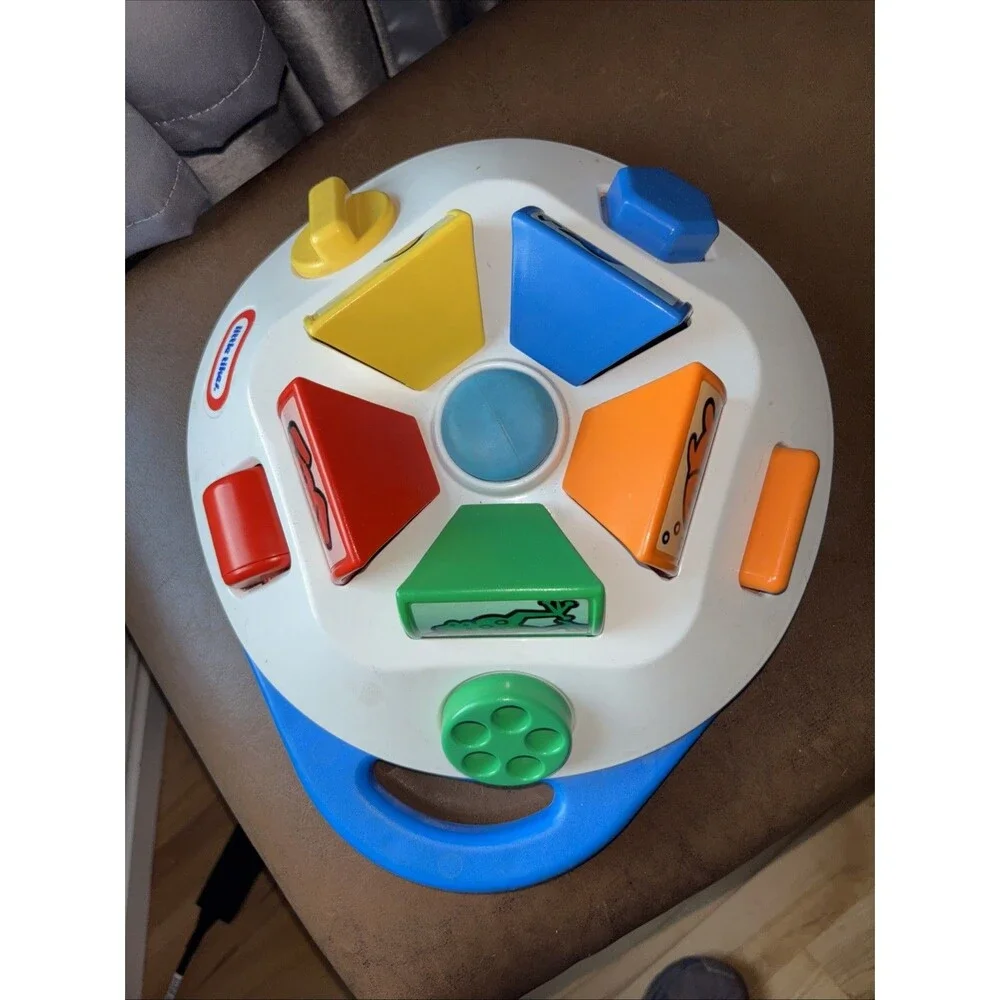 LITTLE TIKES VINTAGE BABY TODDLER POP UP SPINNING CAROUSEL COLORS HANDLE TOY